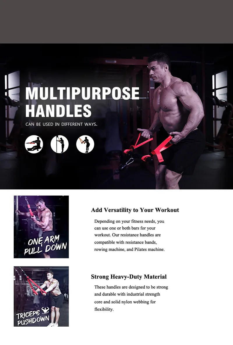 Triceps Lowering Rope Face Pull Handles Push Pull Down Cord