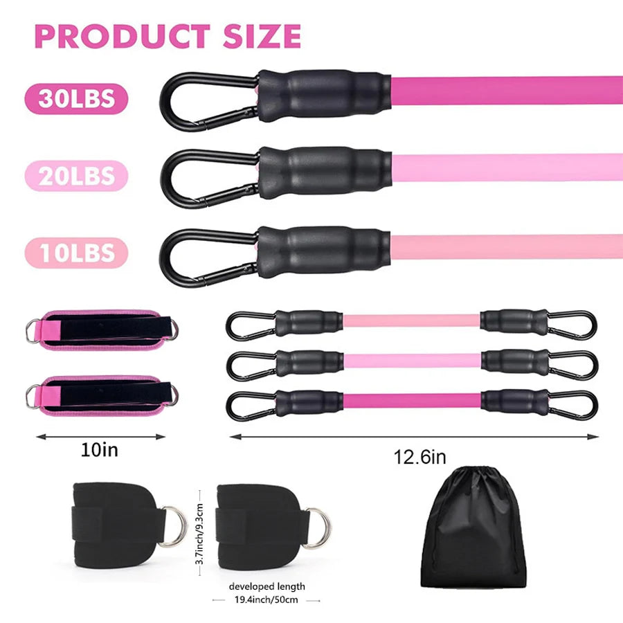 Resistance Bands Set Ankle Straps Adjustable Foot