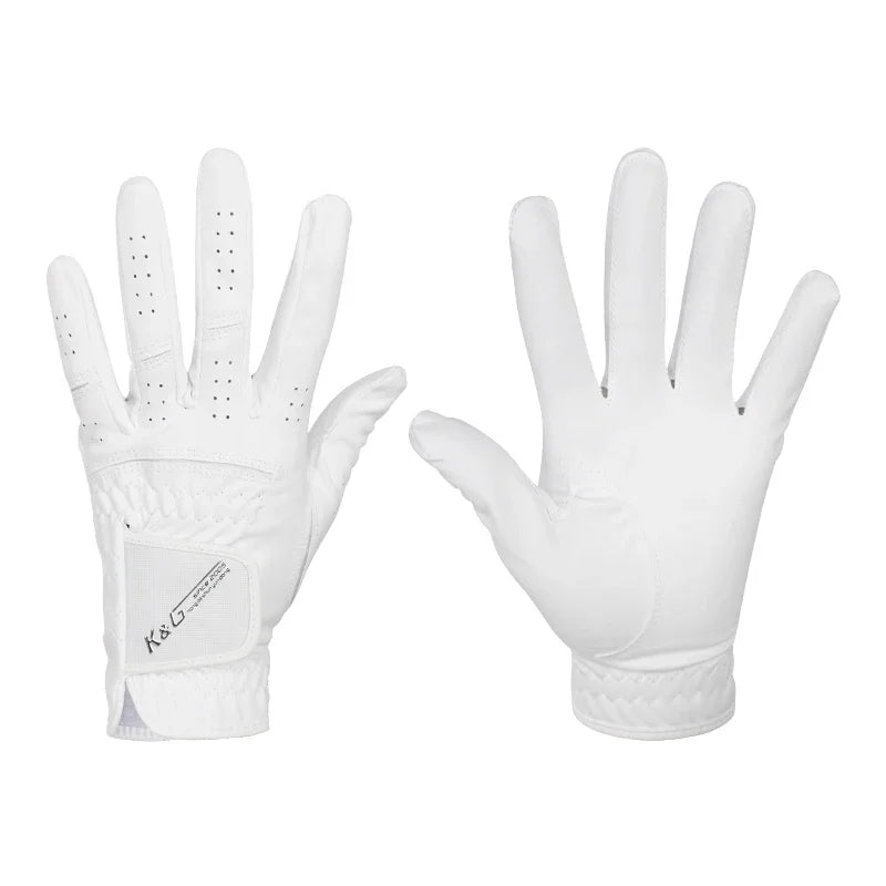 High Quality Golf Gloves Men's Gloves Left Hand Soft White Dark Grey Swing Training Granules