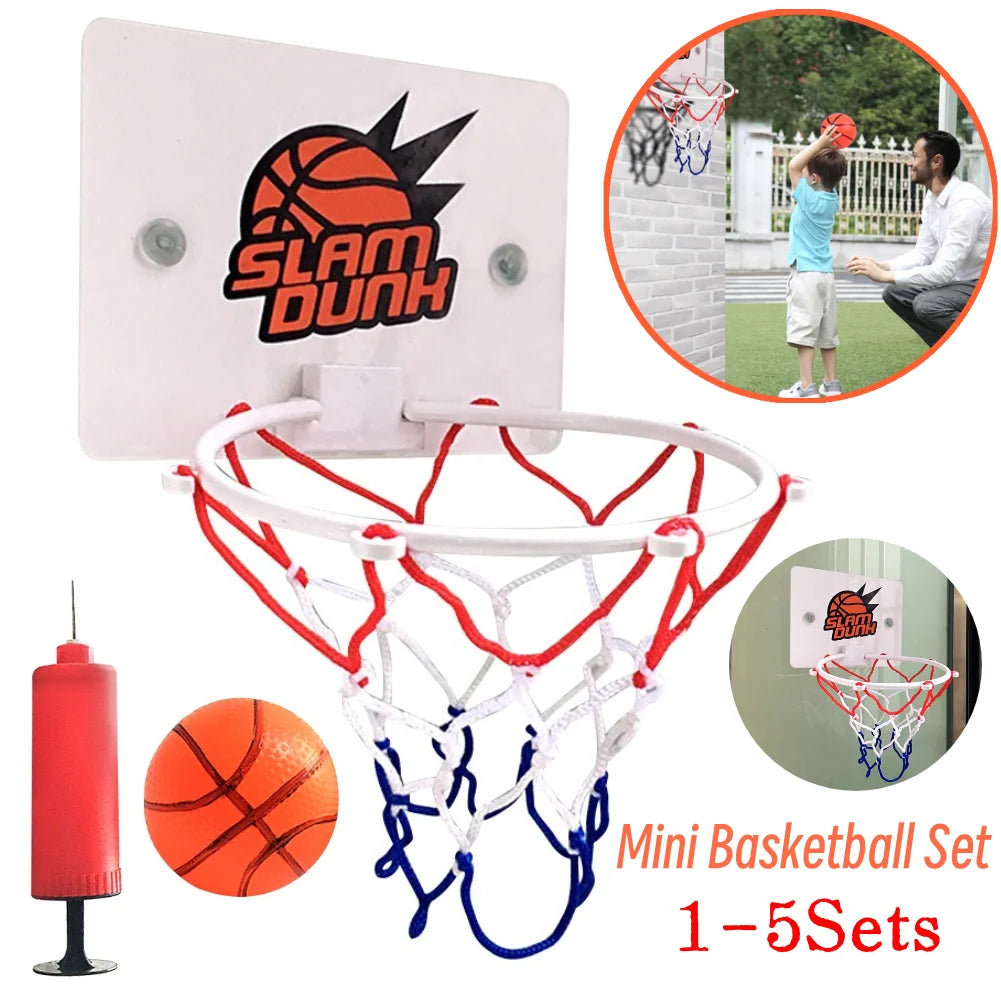 Mini Basketball Hoop Set Portable Basketball Hoop with Ball and Inflatable Pump Basketball Set