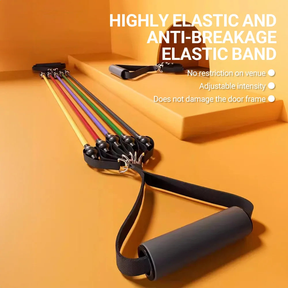 Bodybuilding Resistance Bands Set Multi-function Tensioner Suit