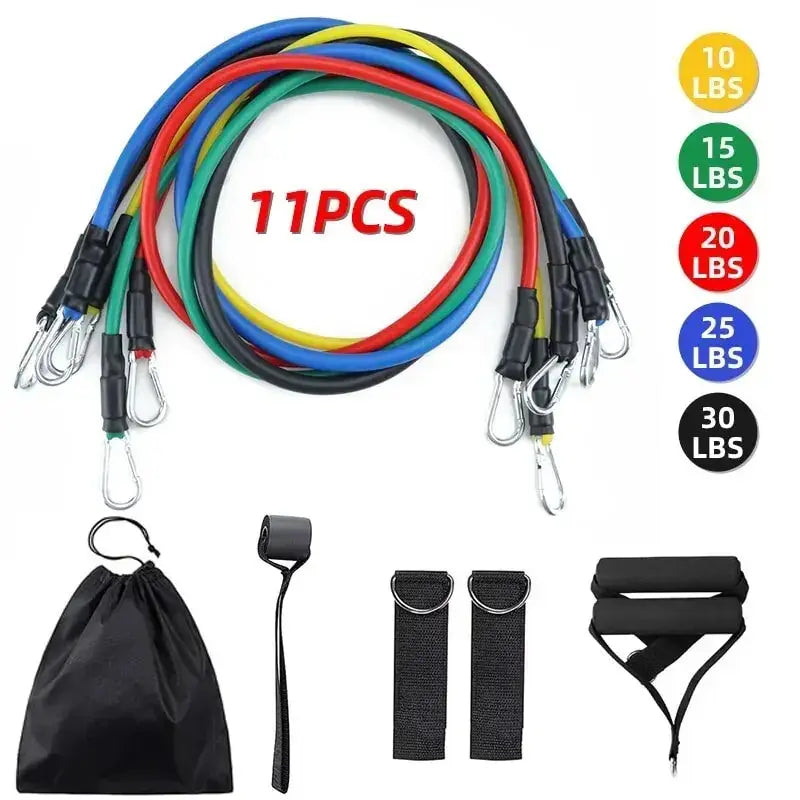 11 Pcs/Set TPE Resistance Band Set Fitness Band