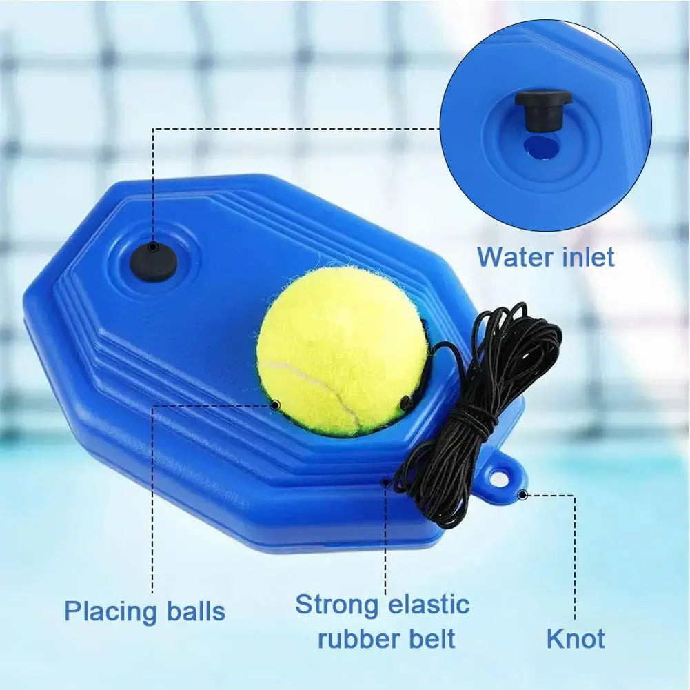 Single Tennis Trainer Heavy Duty Base With Elastic Rope Ball