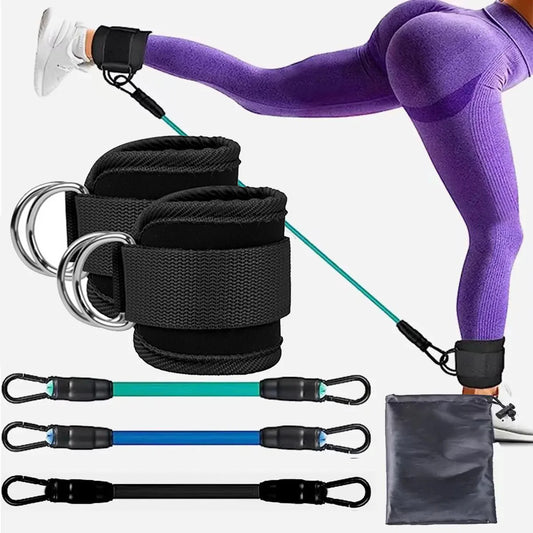 Resistance Bands Set Ankle Straps Adjustable Foot