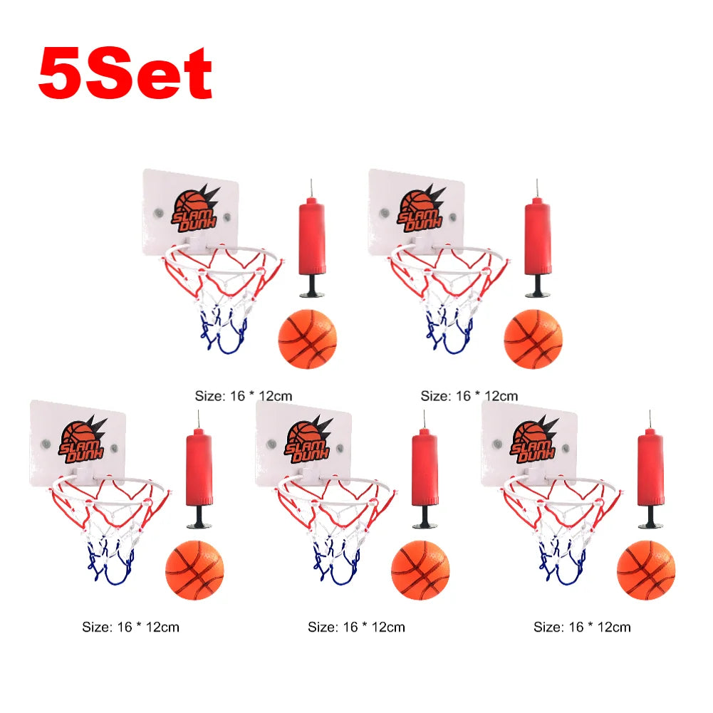 1-5Set Mini Basketball Hoop Set With Ball And Inflatable Kids Funny Game