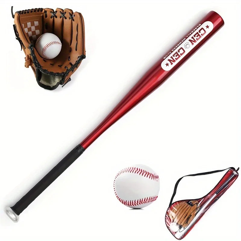 Baseball Balls Set 63.5cm Aluminum Alloy Baseball Bat PVC Baseball Glove