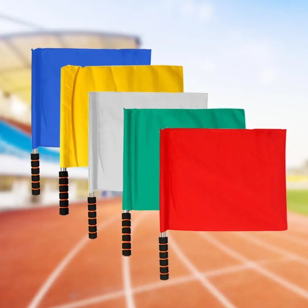 1Pcs Soccer Referee Flag Red White Yellow Blue Green Football Training Command