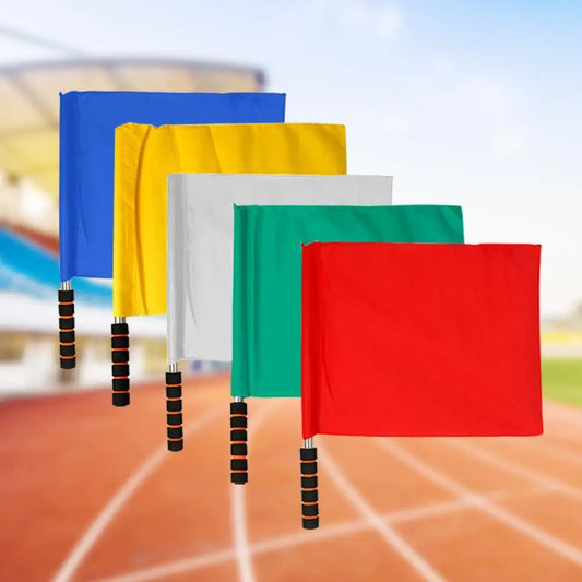 1Pcs Soccer Referee Flag Red White Yellow Blue Green Football Training Command