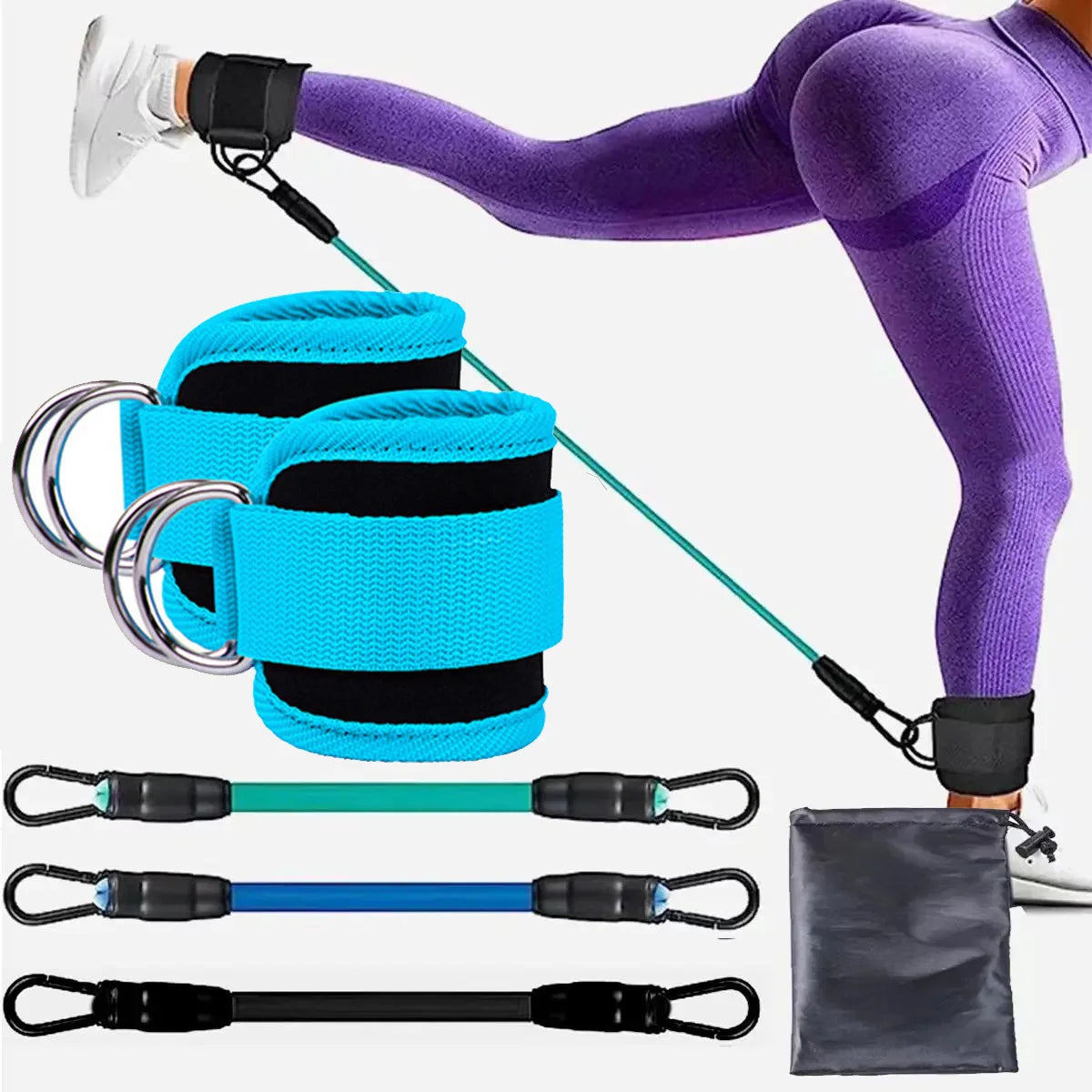 Resistance Bands Set Ankle Straps Adjustable Foot
