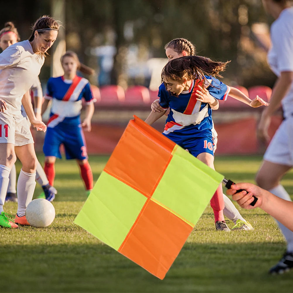 2Pcs Soccer Competition Flags Anti-Slip Professional Match Flags
