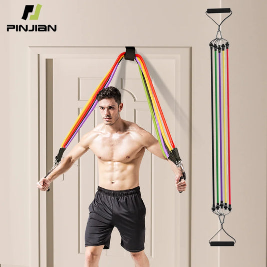Bodybuilding Resistance Bands Set Multi-function Tensioner Suit