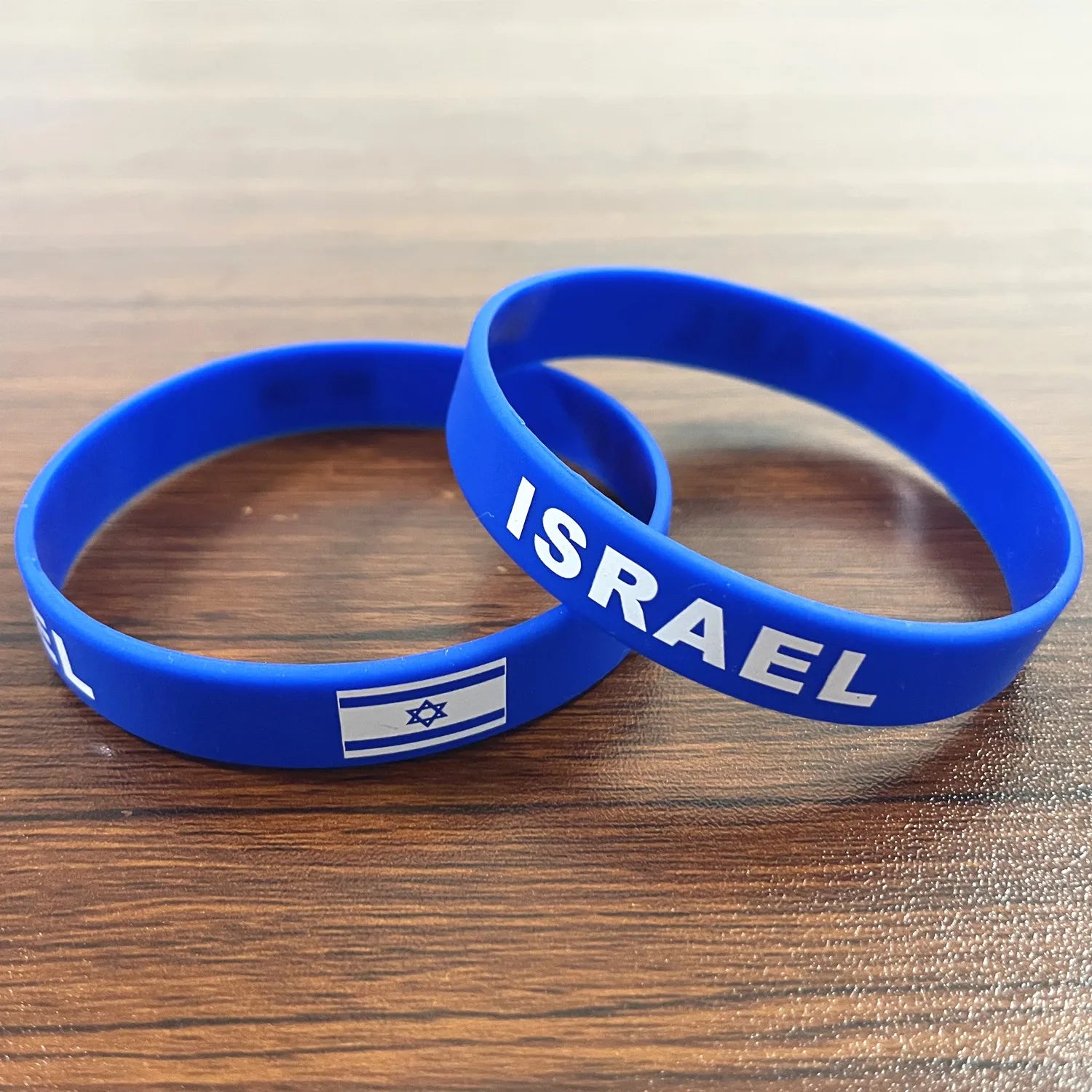 2pcs Israel Flag Silicone Wristbands