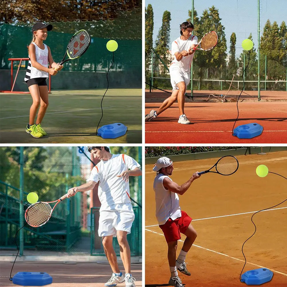 Single Tennis Trainer Heavy Duty Base With Elastic Rope Ball