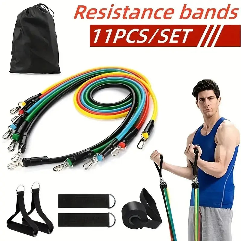 11 Pcs/Set TPE Resistance Band Set Fitness Band