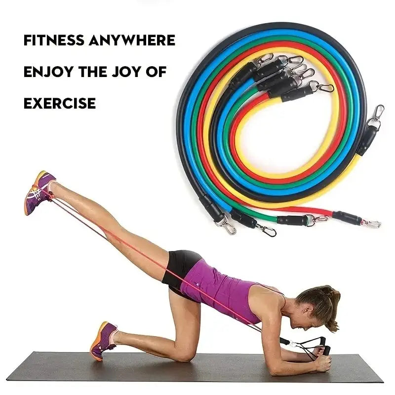 11 Pcs/Set TPE Resistance Band Set Fitness Band