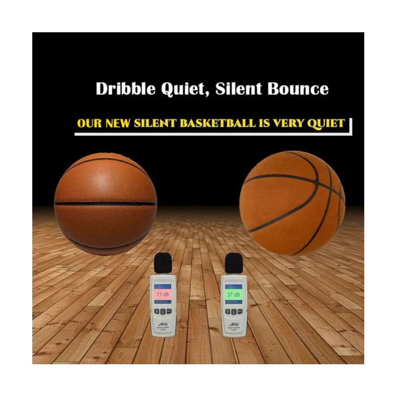 Silent Basketball Size 7#(29.5")6#/5# Dribbling Indoor Grooved Airless Foam