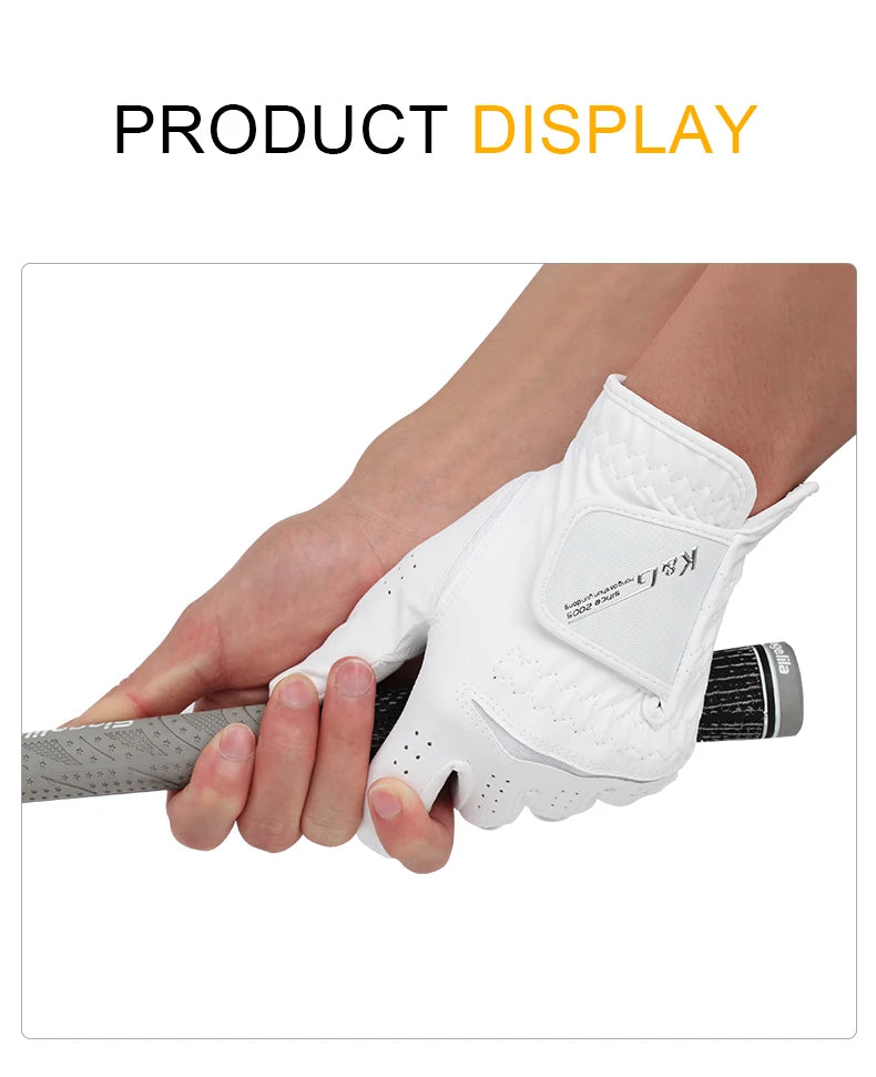 High Quality Golf Gloves Men's Gloves Left Hand Soft White Dark Grey Swing Training Granules