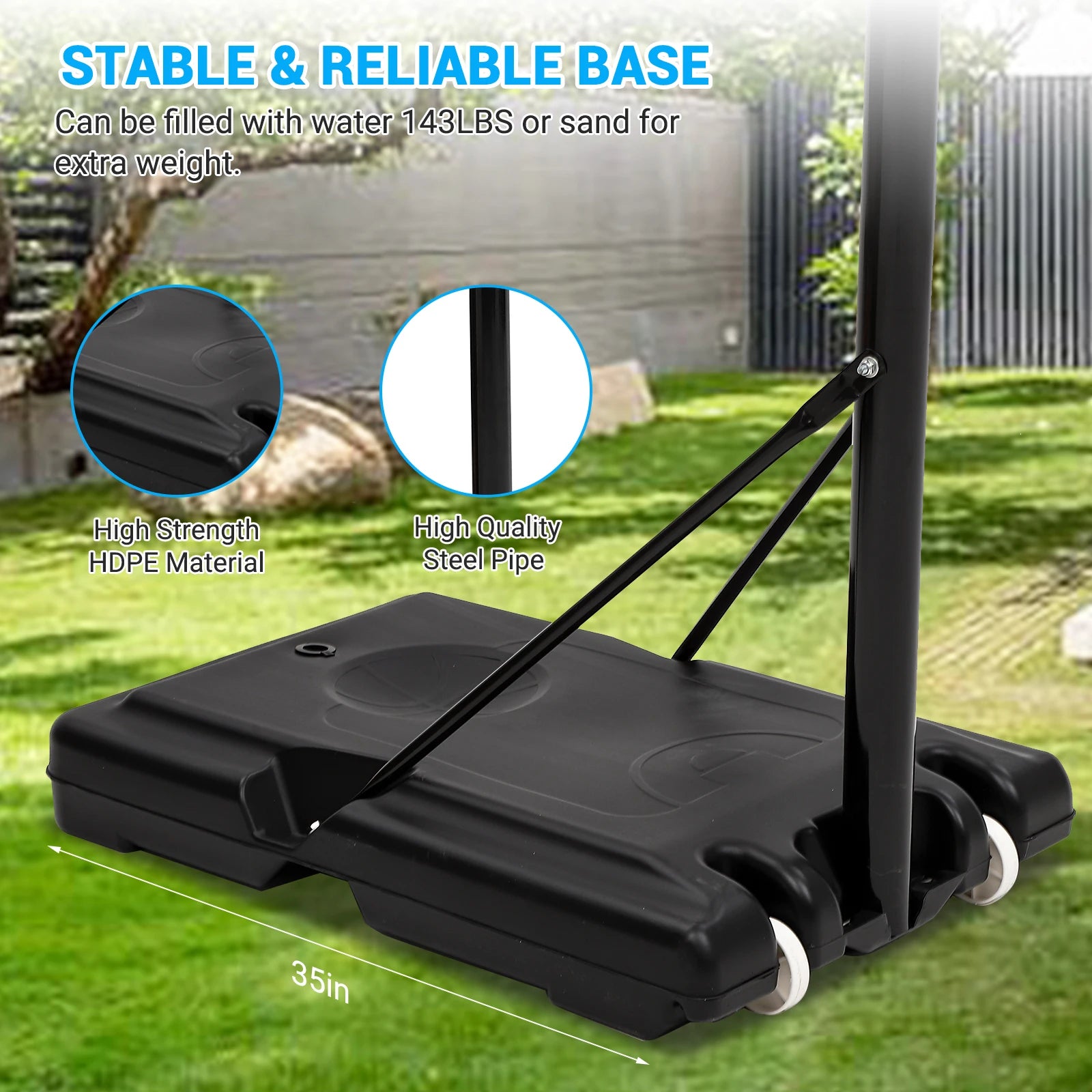 Basketball Hoop Outdoor 5.2ft-10ft Adjustable For Kids Youth Adults