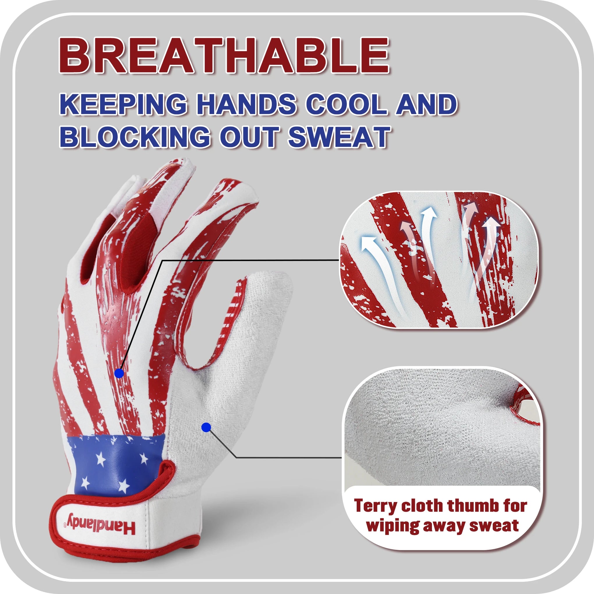 HANDLANDY Youth American Football Gloves for Boys Girls