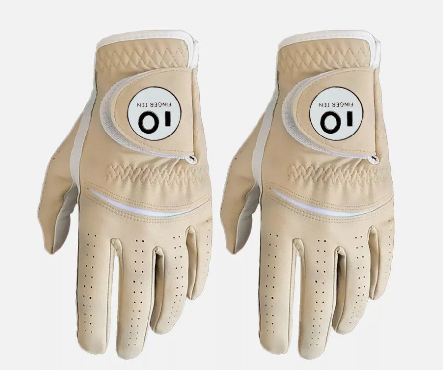 Golf Gloves Men Right Handed Golfer 2 Pack Left Hand with Ball Marker