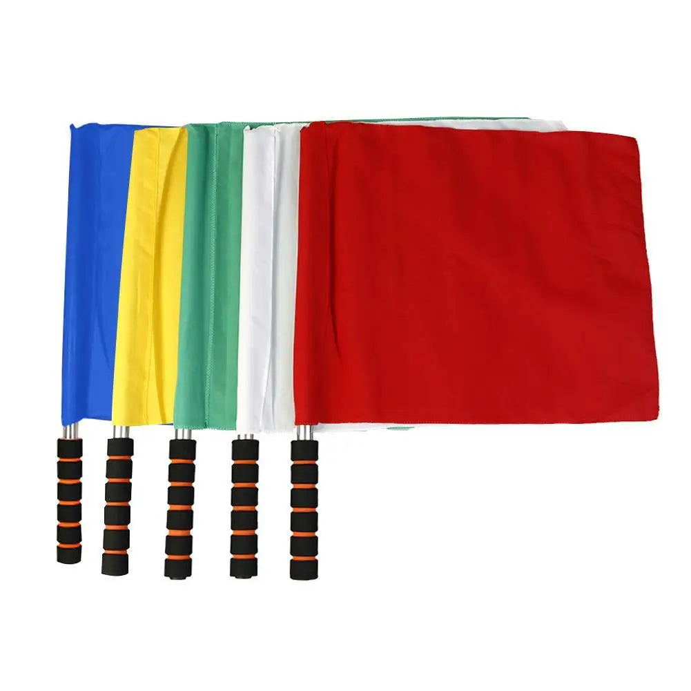 1Pcs Soccer Referee Flag Red White Yellow Blue Green Football Training Command