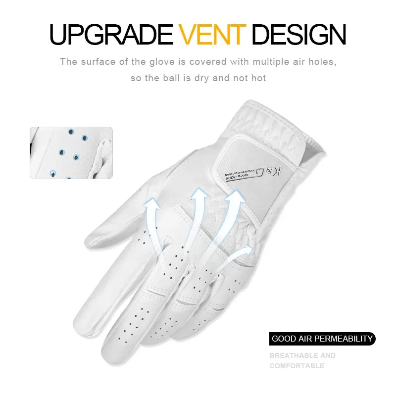 High Quality Golf Gloves Men's Gloves Left Hand Soft White Dark Grey Swing Training Granules