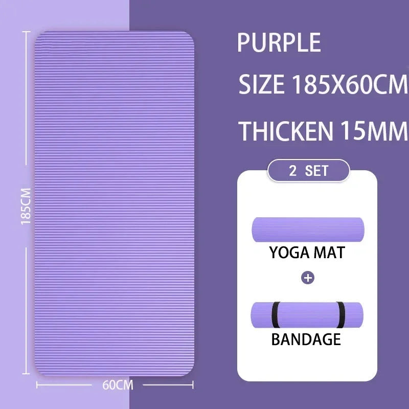 15mm Thick Yoga Mat Anti Slip Environmental Sports Fitness Mat