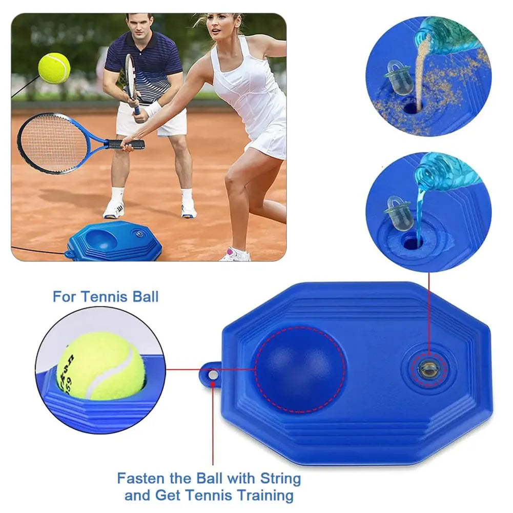 Single Tennis Trainer Heavy Duty Base With Elastic Rope Ball